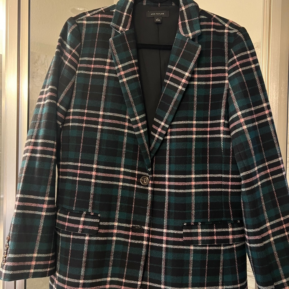 Ann Taylor Plaid Blazer